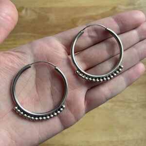 Bali Silver Hoop Earrings